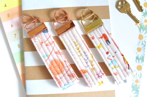 Light Pink Fabric Keychain