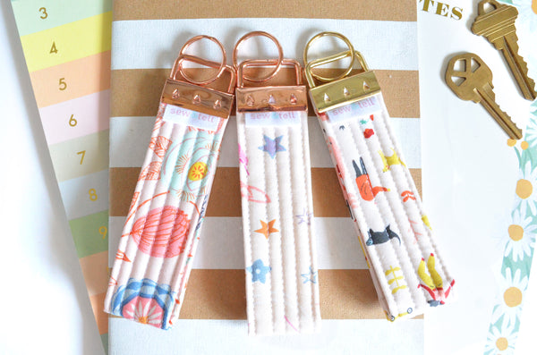 Light Pink Fabric Keychain