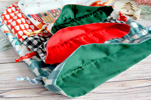 Nordic Holiday Fabric Gift Bags *X-Large, Large, & Regular Sizes*