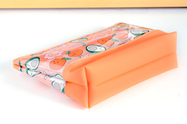 Orange Cutie Fruity *Clear & Jelly Vinyl* Cosmetic Bag