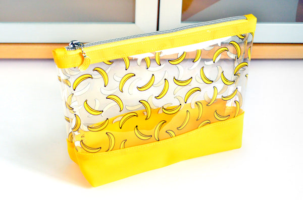 Yellow Banana *Clear & Jelly Vinyl* Cosmetic Bag