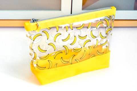 Yellow Banana *Clear & Jelly Vinyl* Cosmetic Bag