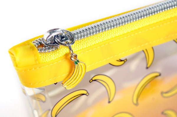 Yellow Banana *Clear & Jelly Vinyl* Cosmetic Bag