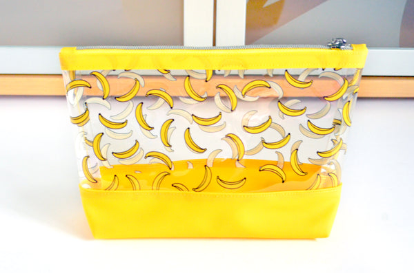 Yellow Banana *Clear & Jelly Vinyl* Cosmetic Bag