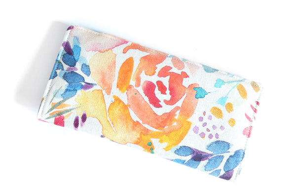 Rainbow Watercolour Floral Wallet