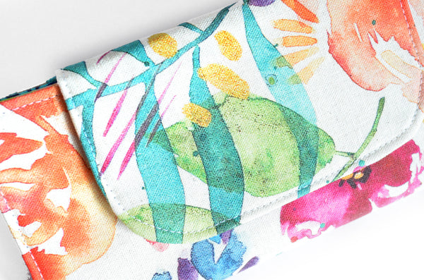 Rainbow Watercolour Floral Wallet