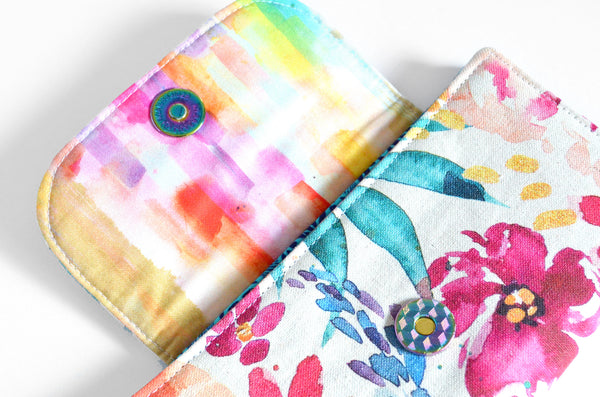 Rainbow Watercolour Floral Wallet
