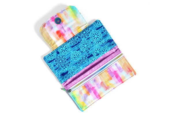 Rainbow Watercolour Floral Wallet