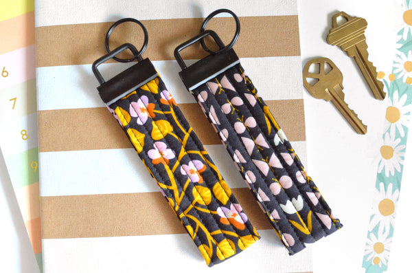 Black Bird is the Word Fabric Keychain