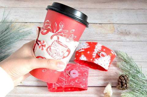 Retro Christmas Holiday Coffee Sleeve