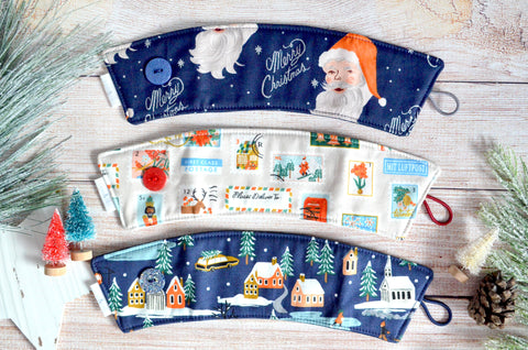 Rifle Paper Co Navy Holiday Coffee Sleeve