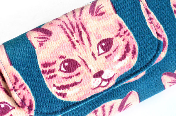 Blue & Pink Retro Kitty Wallet