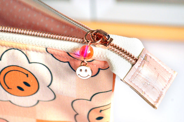 Orange Smiley Checker Jumbo Toiletry Bag