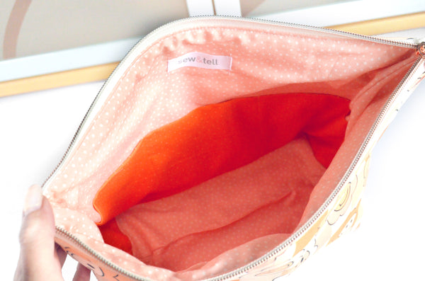 Orange Smiley Checker Jumbo Toiletry Bag