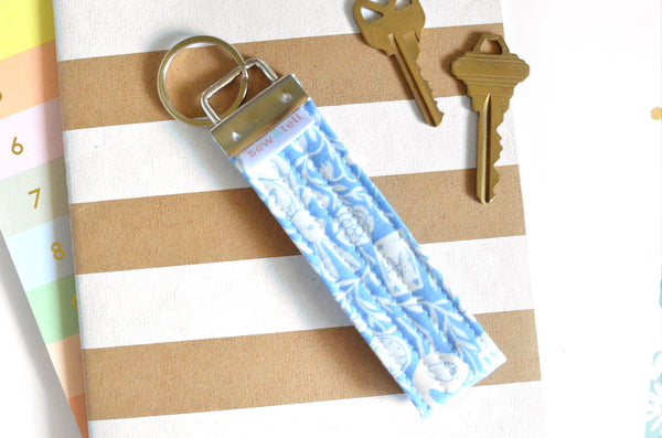 Light Blue Alice Fabric Keychain