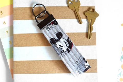 Grey Mouse Fabric Keychain