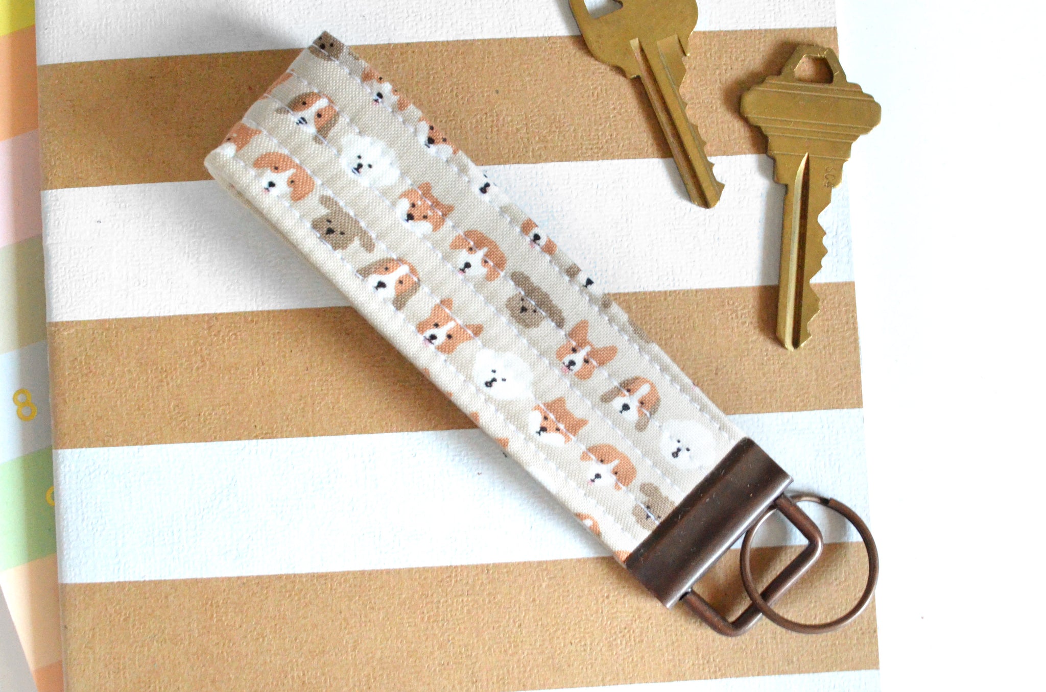 Tiny Dog Fabric Keychain