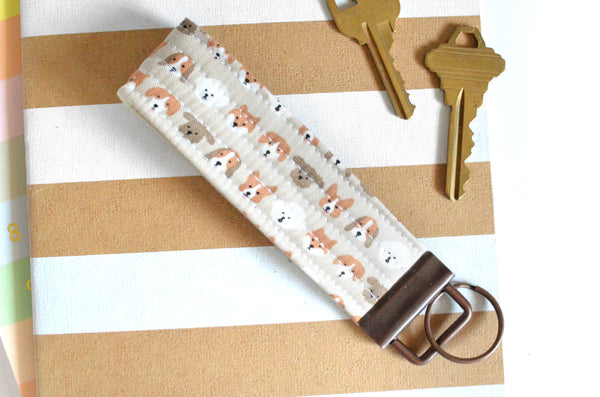 Tiny Dog Fabric Keychain