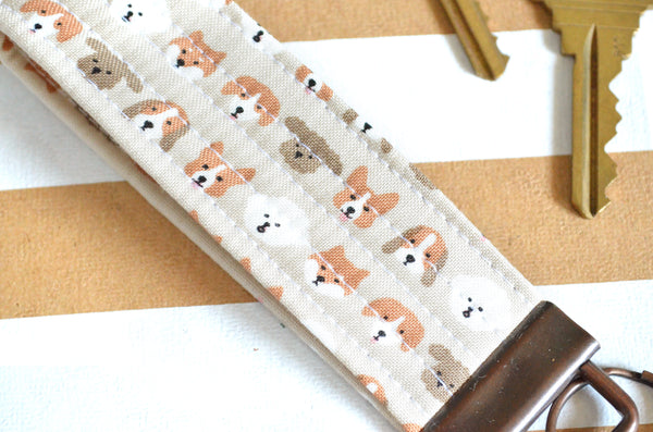 Tiny Dog Fabric Keychain
