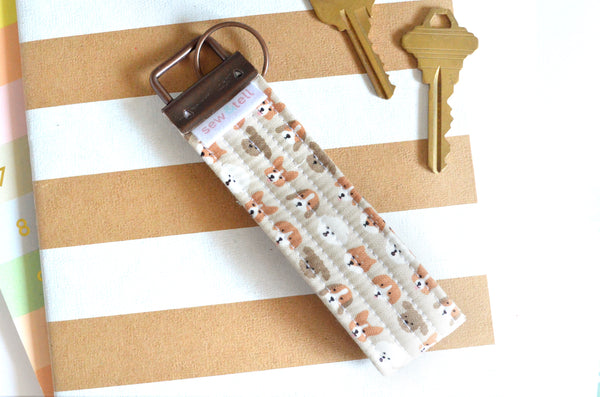 Tiny Dog Fabric Keychain