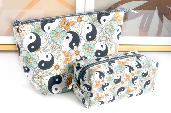 Sage Yin Yang Butterfly - Jumbo & Boxy Toiletry Bags