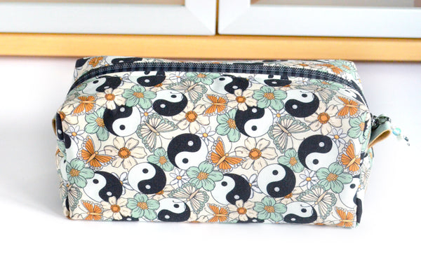 Sage Yin Yang Butterfly - Jumbo & Boxy Toiletry Bags