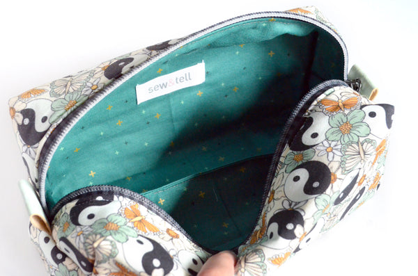 Sage Yin Yang Butterfly - Jumbo & Boxy Toiletry Bags