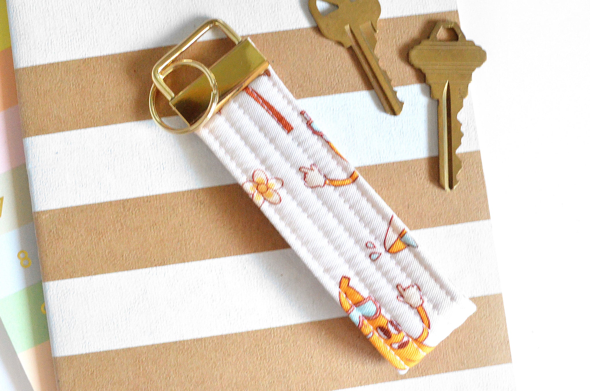 Gold Banana Man Fabric Keychain