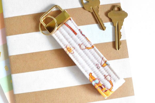 Gold Banana Man Fabric Keychain