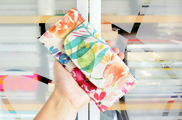 Rainbow Watercolour Floral Wallet