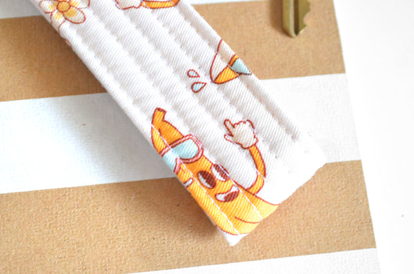 Gold Banana Man Fabric Keychain