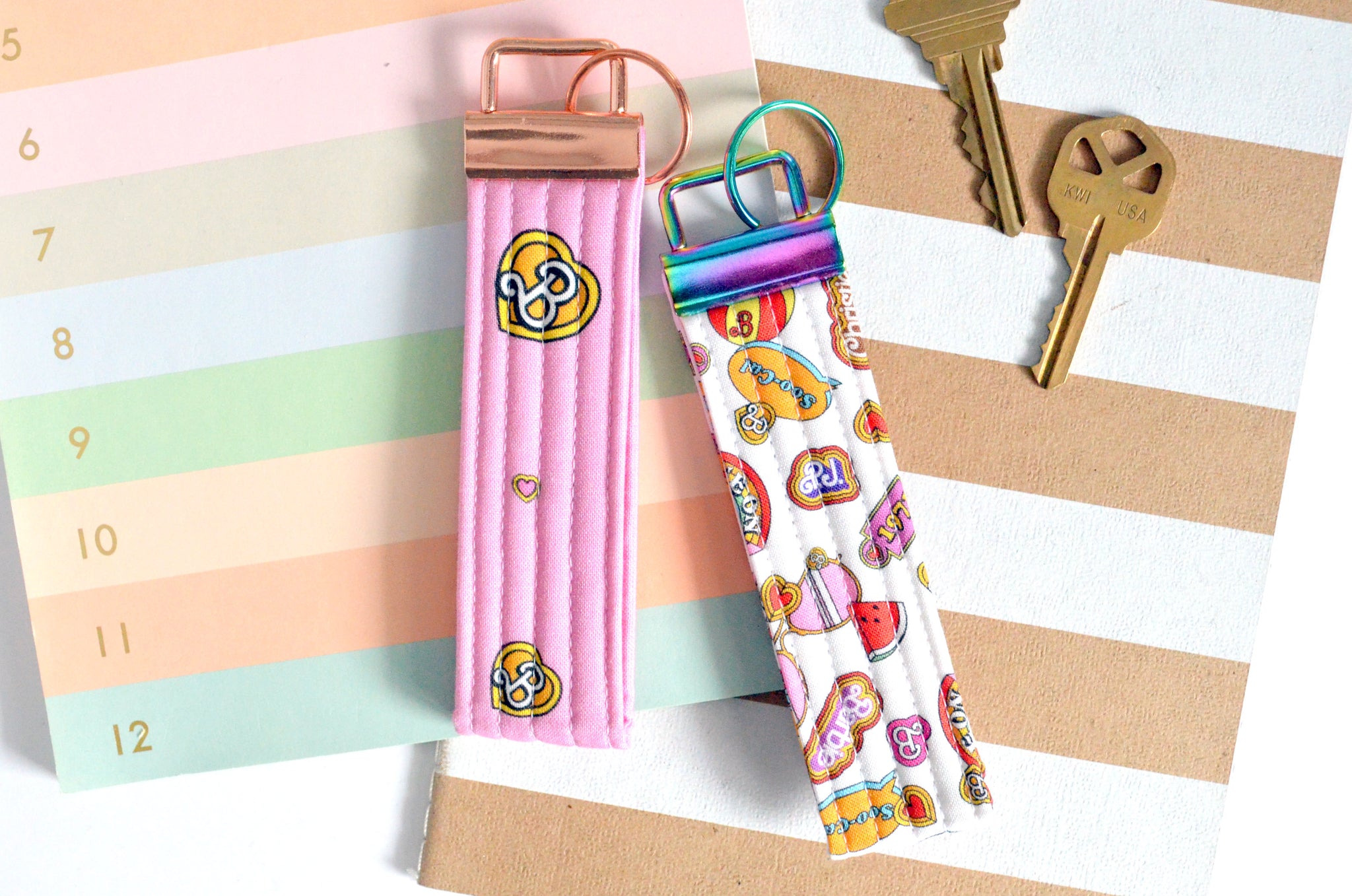 Malibu Girl Fabric Keychain