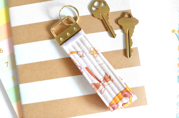 Gold Banana Man Fabric Keychain