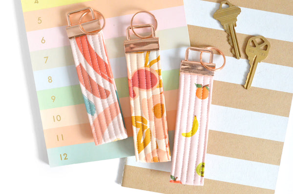 Light Pink Fabric Keychain