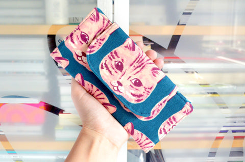 Blue & Pink Retro Kitty Wallet
