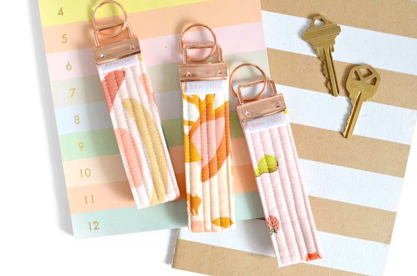 Light Pink Fabric Keychain