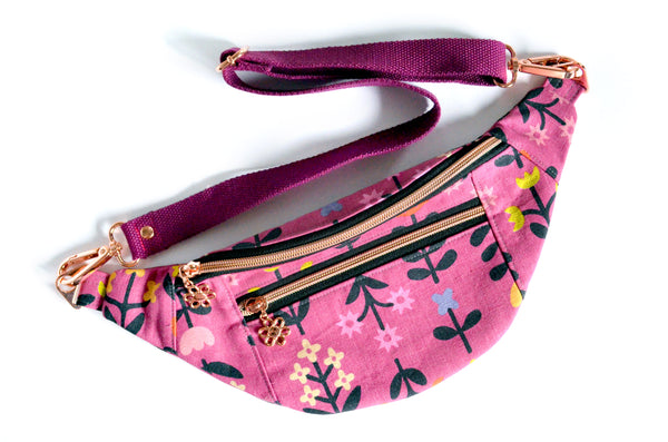 Purple Favourite Flowers Fanny Pack