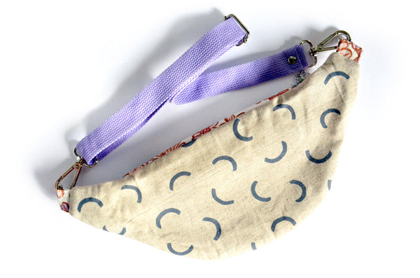 Purple Golden June Floral Fanny Pack