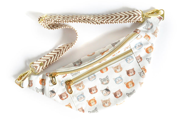 White Kitty Fanny Pack