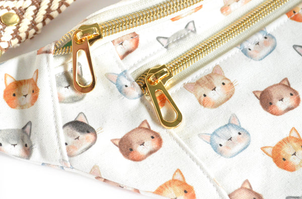 White Kitty Fanny Pack