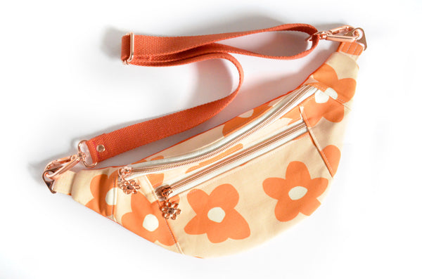 Pink & Orange Retro Daisy Fanny Pack