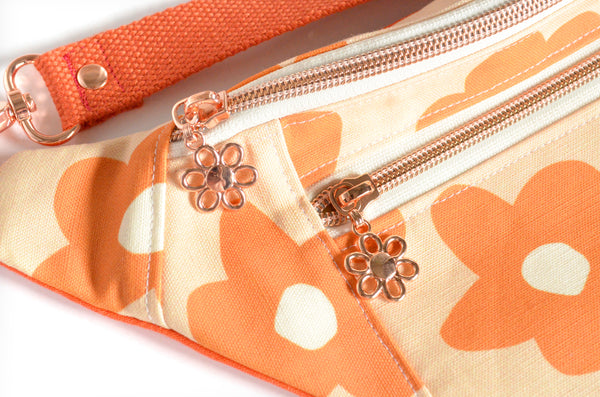 Pink & Orange Retro Daisy Fanny Pack