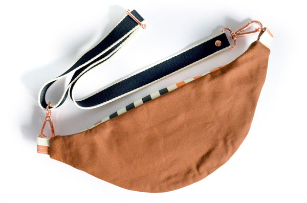 Black & Brown Uneven Checker Fanny Pack