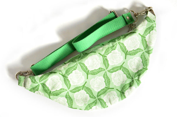 Green & White Floral Fanny Pack
