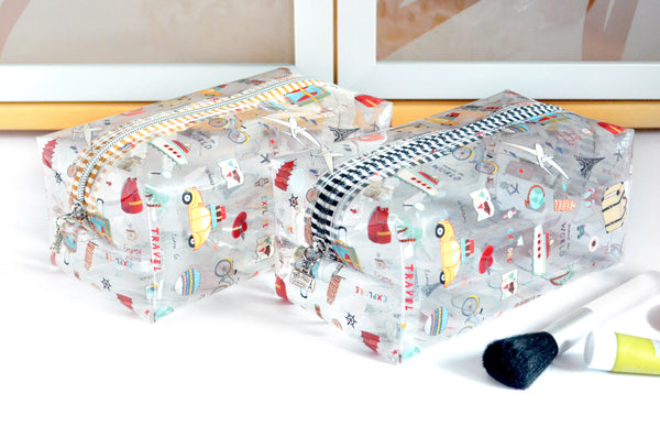 *Clear Vinyl* Travel Time Boxy Toiletry Bag