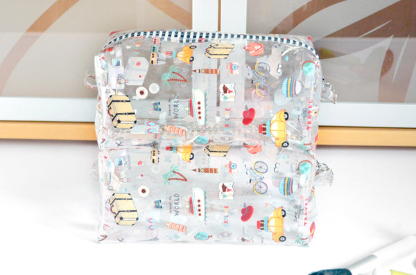 *Clear Vinyl* Travel Time Boxy Toiletry Bag