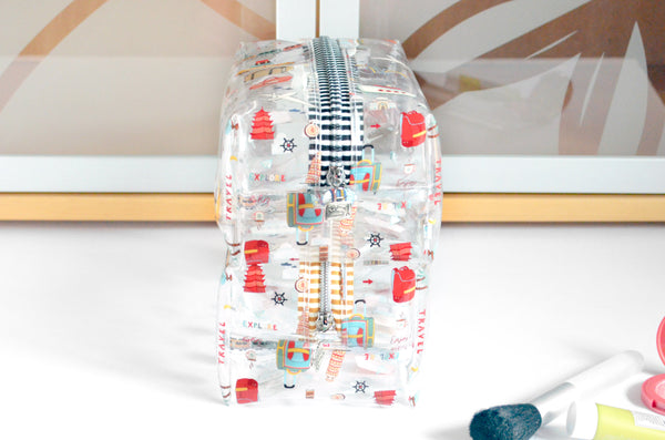 *Clear Vinyl* Travel Time Boxy Toiletry Bag