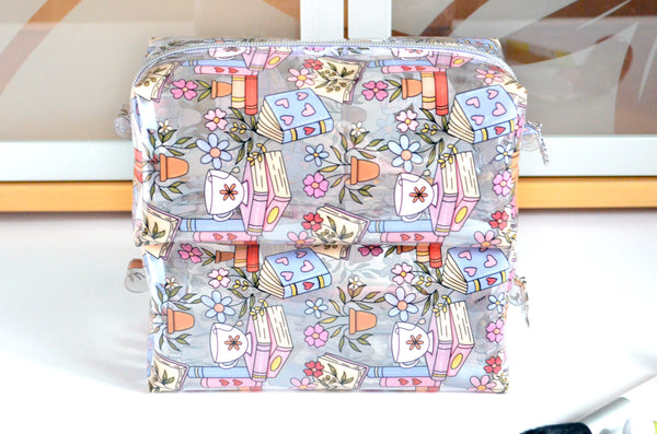 *Clear Vinyl* Bookish Boxy Toiletry Bag