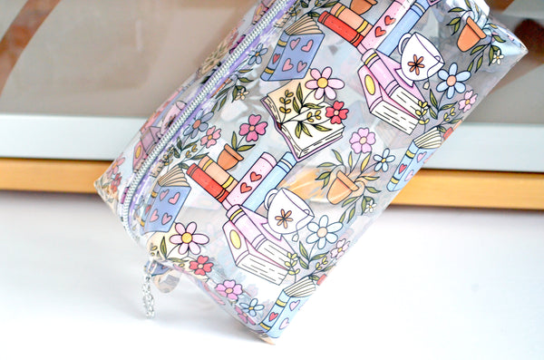 *Clear Vinyl* Bookish Boxy Toiletry Bag