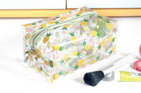 *Clear Vinyl* Pineapple Boxy Toiletry Bag